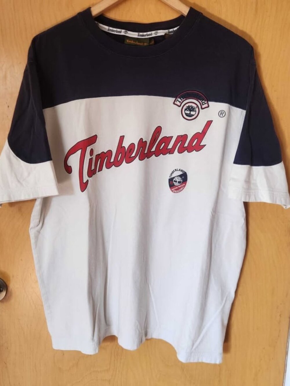 Vintage Timberland Embroidered Logo T-Shirt - Men’s Large - Navy